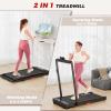image2 in 1 Treadmill Walking Pad With Remote Control LED Display Portable for HomeOffice 25HP Folding 265lbs Weight CapacityBlack