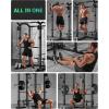 imageC11 MultiFunction Power Rack 2000 lbs Power Cage with Adjustable Cable Crossover System and More Training Attachment AllinOne Squat Rack with Dual Pulley SystemBlack