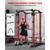 imageC11 MultiFunction Power Rack 2000 lbs Power Cage with Adjustable Cable Crossover System and More Training Attachment AllinOne Squat Rack with Dual Pulley SystemRed