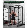 imageC11 MultiFunction Power Rack 2000 lbs Power Cage with Adjustable Cable Crossover System and More Training Attachment AllinOne Squat Rack with Dual Pulley SystemBlack