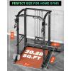 imageC11 MultiFunction Power Rack 2000 lbs Power Cage with Adjustable Cable Crossover System and More Training Attachment AllinOne Squat Rack with Dual Pulley SystemBlack