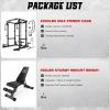 imageC12 Squat Rack for Home Gym 2000LBS Power Rack with Adjustable Pulley System Power Cage Workout Equipment with LAT Pulldown and Training AttachmentRed