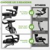 imageCaromix Folding Exercise Bike 5 in 1 Stationary Bike with 16Level Adjustable Magnetic Resistance 330LB Capacity Indoor Workout Bike Foldable Exercise Bike for Seniors and AdultDark Black