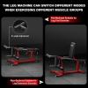 imageJ10 Leg Extension and Curl Machine Adjustable Leg Curl Machine for Home Gym Seated Leg Extension and Lying Curl Machine for Lower Body WorkoutsRed