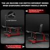 imageJ10 Leg Extension and Curl Machine Adjustable Leg Curl Machine for Home Gym Seated Leg Extension and Lying Curl Machine for Lower Body WorkoutsRed with 100LB Weight