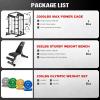 imageM21 Smith Machine MultiFunction Power Cage with Dual Pulley Cable Crossover System 2000LBS AllinOne Squat Rack with Smith Bar and AttachmentsBlack
