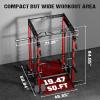 imageM21 Smith Machine MultiFunction Power Cage with Dual Pulley Cable Crossover System 2000LBS AllinOne Squat Rack with Smith Bar and AttachmentsRed