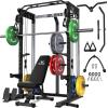 imagePower Cage 2000LBS MultiFunction C21 Power Rack with Dual Pulley Cable Crossover System AllinOne Squat Rack with More Training Attachments Cable Machine for Home GymBlack