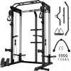 imagePower Cage 2000LBS MultiFunction C21 Power Rack with Dual Pulley Cable Crossover System AllinOne Squat Rack with More Training Attachments Cable Machine for Home GymBlack