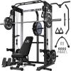 imagePower Cage 2000LBS MultiFunction C21 Power Rack with Dual Pulley Cable Crossover System AllinOne Squat Rack with More Training Attachments Cable Machine for Home GymBlack