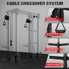 imagePower Cage 2000LBS MultiFunction C21 Power Rack with Dual Pulley Cable Crossover System AllinOne Squat Rack with More Training Attachments Cable Machine for Home GymBlack