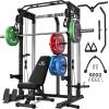 imagePower Cage 2000LBS MultiFunction C21 Power Rack with Dual Pulley Cable Crossover System AllinOne Squat Rack with More Training Attachments Cable Machine for Home GymBlack
