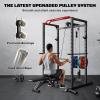 imagePower Cage 2000LBS MultiFunction S11 Power Rack with LAT Pulldown Squat Rack with Adjustable Pulley System and More Training Attachments Weight Workout Machine for Home Gym140LB Colored Weights Package