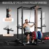 imageS21 Power Cage MultiFunction Power Rack with Adjustable Cable Crossover System 2000LBS Squat Rack for Home Gym with More Training AttachmentsBlack
