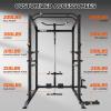 imageS21 Power Cage MultiFunction Power Rack with Adjustable Cable Crossover System 2000LBS Squat Rack for Home Gym with More Training AttachmentsBlack