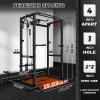 imageS21 Power Cage MultiFunction Power Rack with Adjustable Cable Crossover System 2000LBS Squat Rack for Home Gym with More Training AttachmentsBlack