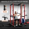 imageS21 Power Cage MultiFunction Power Rack with Adjustable Cable Crossover System 2000LBS Squat Rack for Home Gym with More Training AttachmentsRed