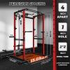 imageS21 Power Cage MultiFunction Power Rack with Adjustable Cable Crossover System 2000LBS Squat Rack for Home Gym with More Training AttachmentsRed