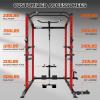 imageS21 Power Cage MultiFunction Power Rack with Adjustable Cable Crossover System 2000LBS Squat Rack for Home Gym with More Training AttachmentsRed