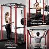 imageS21 Power Cage MultiFunction Power Rack with Adjustable Cable Crossover System 2000LBS Squat Rack for Home Gym with More Training AttachmentsRed