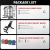 imageSmith Machine for Home Gym MultiFunction M12 Power Cage with Cable Crossover System Squat Rack with Smith Bar and More AttachmentBlack