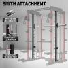 imageSmith Machine for Home Gym MultiFunction M12 Power Cage with Cable Crossover System Squat Rack with Smith Bar and More AttachmentRed
