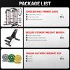 imageSmith Machine for Home Gym MultiFunction M12 Power Cage with Cable Crossover System Squat Rack with Smith Bar and More AttachmentRed