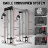 imageSmith Machine for Home Gym MultiFunction M12 Power Cage with Cable Crossover System Squat Rack with Smith Bar and More AttachmentRed