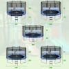 imageTrampoline 8FT 10FT 12FT 14FT 15FT Outdoor Trampolines with Enclosure Net and Ladder Recreational AntiRust Trampolines for Kids and Adults ASTM ApprovedBlue