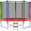 imageTrampoline 8FT 10FT 12FT 14FT 15FT Outdoor Trampolines with Enclosure Net and Ladder Recreational AntiRust Trampolines for Kids and Adults ASTM ApprovedColored