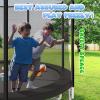 imageTrampoline 8FT 10FT 12FT 14FT 15FT Outdoor Trampolines with Enclosure Net and Ladder Recreational AntiRust Trampolines for Kids and Adults ASTM ApprovedBlack