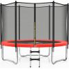 imageTrampoline 8FT 10FT 12FT 14FT 15FT Outdoor Trampolines with Enclosure Net and Ladder Recreational AntiRust Trampolines for Kids and Adults ASTM ApprovedRed