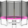 imageTrampoline 8FT 10FT 12FT 14FT 15FT Outdoor Trampolines with Enclosure Net and Ladder Recreational AntiRust Trampolines for Kids and Adults ASTM ApprovedPink