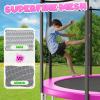 imageTrampoline 8FT 10FT 12FT 14FT 15FT Outdoor Trampolines with Enclosure Net and Ladder Recreational AntiRust Trampolines for Kids and Adults ASTM ApprovedPink