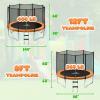 imageTrampoline 8FT 10FT 12FT 14FT 15FT Outdoor Trampolines with Enclosure Net and Ladder Recreational AntiRust Trampolines for Kids and Adults ASTM ApprovedOrange