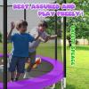 imageTrampoline 8FT 10FT 12FT 14FT 15FT Outdoor Trampolines with Enclosure Net and Ladder Recreational AntiRust Trampolines for Kids and Adults ASTM ApprovedPurple
