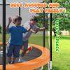 imageTrampoline 8FT 10FT 12FT 14FT 15FT Outdoor Trampolines with Enclosure Net and Ladder Recreational AntiRust Trampolines for Kids and Adults ASTM ApprovedOrange