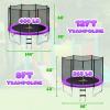 imageTrampoline 8FT 10FT 12FT 14FT 15FT Outdoor Trampolines with Enclosure Net and Ladder Recreational AntiRust Trampolines for Kids and Adults ASTM ApprovedPurple