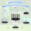 imageTrampoline 8FT 10FT 12FT 14FT 15FT Outdoor Trampolines with Enclosure Net and Ladder Recreational AntiRust Trampolines for Kids and Adults ASTM ApprovedBlack