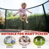 imageTrampoline 8FT 10FT 12FT 14FT 16FT Recreational Trampolines with Enclosure Net and Ladder Outdoor AntiRust Trampolines for Kids and Adults ASTM ApprovedRed