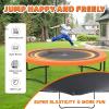 imageTrampoline 8FT 10FT 12FT 14FT 16FT Recreational Trampolines with Enclosure Net and Ladder Outdoor AntiRust Trampolines for Kids and Adults ASTM ApprovedOrange