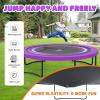 imageTrampoline 8FT 10FT 12FT 14FT 16FT Recreational Trampolines with Enclosure Net and Ladder Outdoor AntiRust Trampolines for Kids and Adults ASTM ApprovedPurple