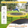imageTrampoline 8FT 10FT 12FT 14FT 16FT Recreational Trampolines with Enclosure Net and Ladder Outdoor AntiRust Trampolines for Kids and Adults ASTM ApprovedYellow