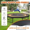imageTrampoline 8FT 10FT 12FT 14FT 16FT Recreational Trampolines with Enclosure Net and Ladder Outdoor AntiRust Trampolines for Kids and Adults ASTM ApprovedDark Black