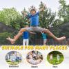 imageTrampoline 8FT 10FT 12FT 14FT 16FT Recreational Trampolines with Enclosure Net and Ladder Outdoor AntiRust Trampolines for Kids and Adults ASTM ApprovedYellow