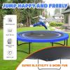 imageTrampoline 8FT 10FT 12FT 14FT 16FT Recreational Trampolines with Enclosure Net and Ladder Outdoor AntiRust Trampolines for Kids and Adults ASTM ApprovedBlue