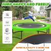 imageTrampoline 8FT 10FT 12FT 14FT 16FT Recreational Trampolines with Enclosure Net and Ladder Outdoor AntiRust Trampolines for Kids and Adults ASTM ApprovedGreen