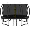imageTrampoline 8FT 10FT 12FT 14FT 16FT Recreational Trampolines with Enclosure Net and Ladder Outdoor AntiRust Trampolines for Kids and Adults ASTM ApprovedBlack