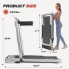 imageTreadmill for Home Walking Pad Treadmill with Incline 2in1 Portable Walking Pad with Handle Bar 330LBS Weight Capacity 25HP Folding Treadmills with Gesture Sensing Control Silver