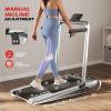 imageTreadmill for Home Walking Pad Treadmill with Incline 2in1 Portable Walking Pad with Handle Bar 330LBS Weight Capacity 25HP Folding Treadmills with Gesture Sensing Control Silver
